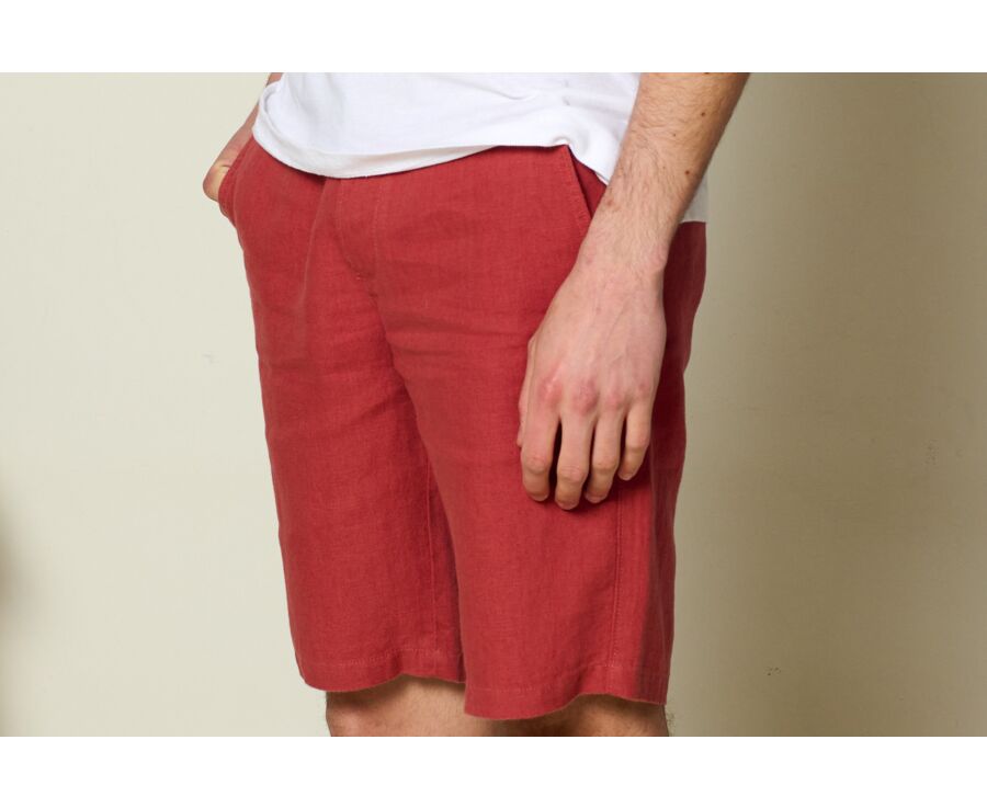 Raspberry linen shorts - BORYS