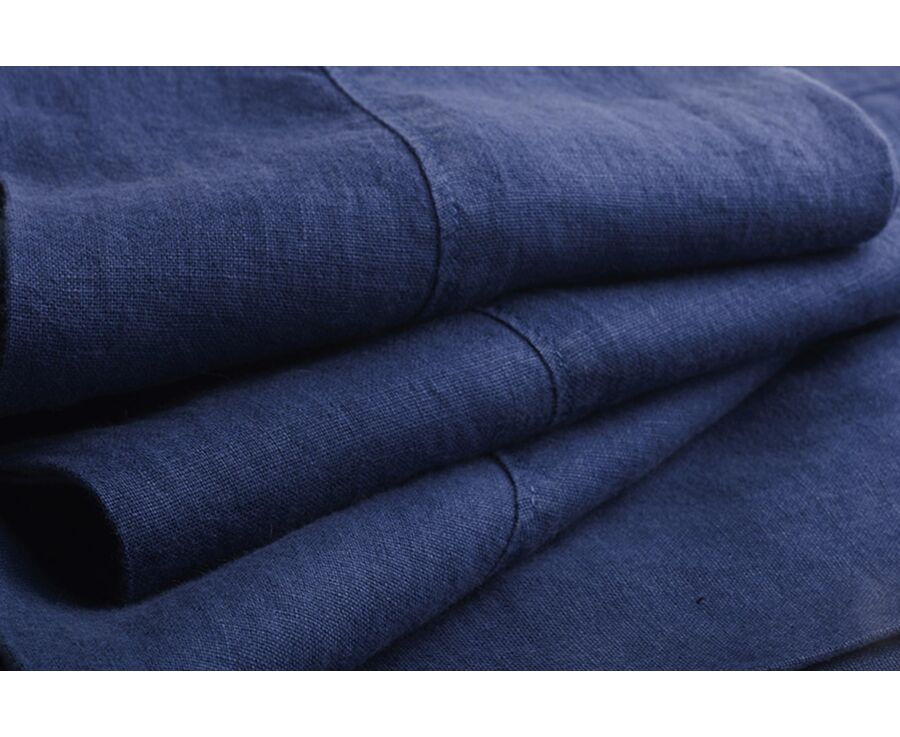 Indigo Blue Linen Bermuda Shorts - BORYS