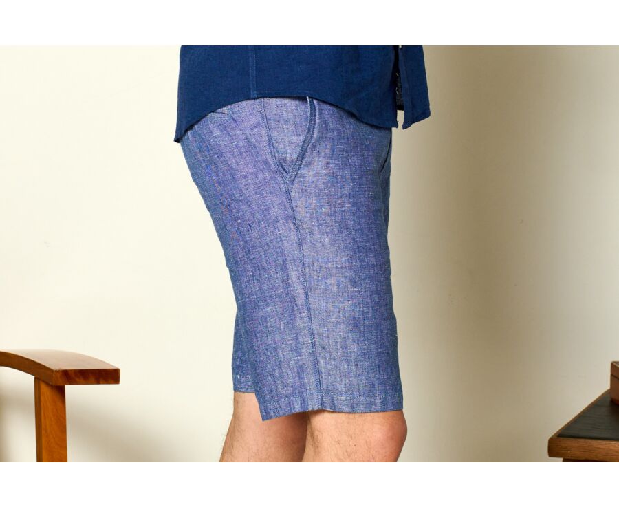 Blue Chambray linen shorts - BORYS