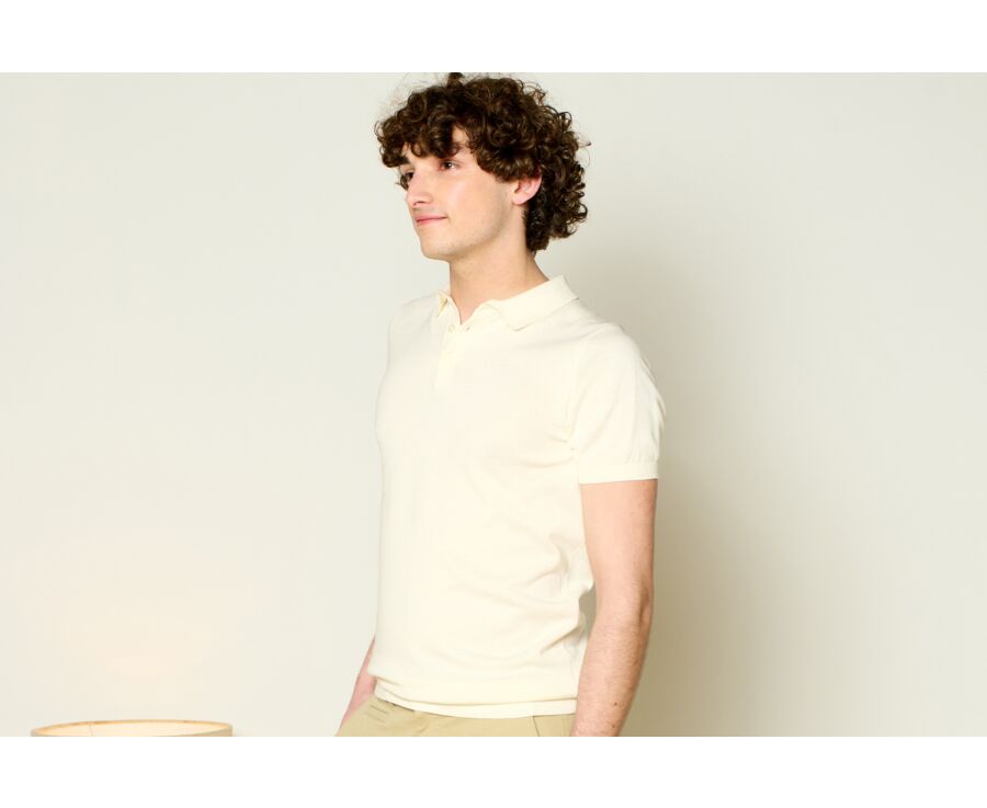 Unbleached men's polo shirt - BRAIDEN