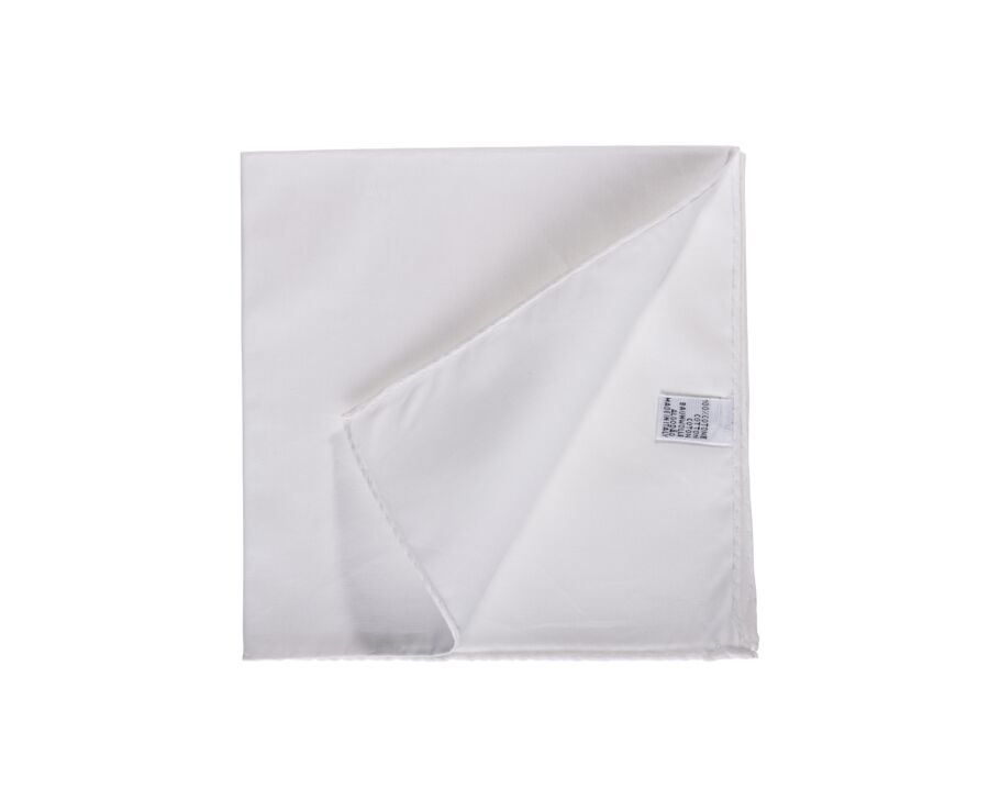 White Cotton Pocket Square 