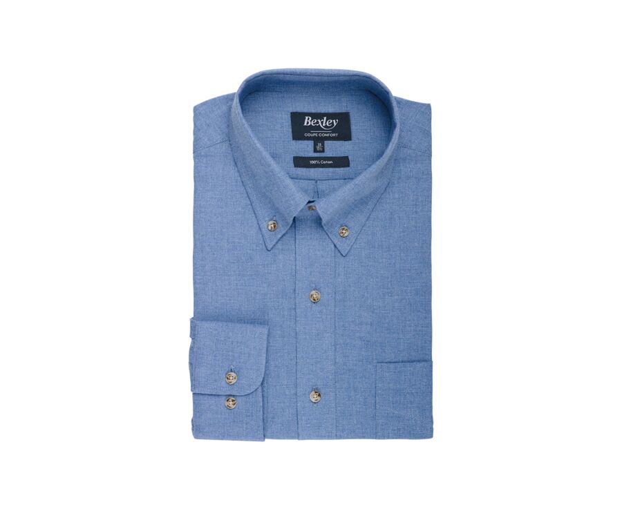 Flannel shirt - Blue Melange - ANDER