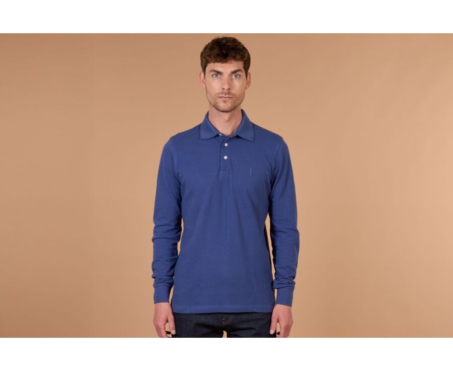 Royal Blue Men's long sleeve polo shirt - ALEC II ML