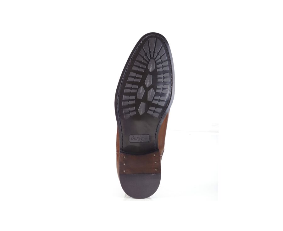Cognac Patina Men's Chelsea Boots with rubber outsole - TODDINGTON GOMME
