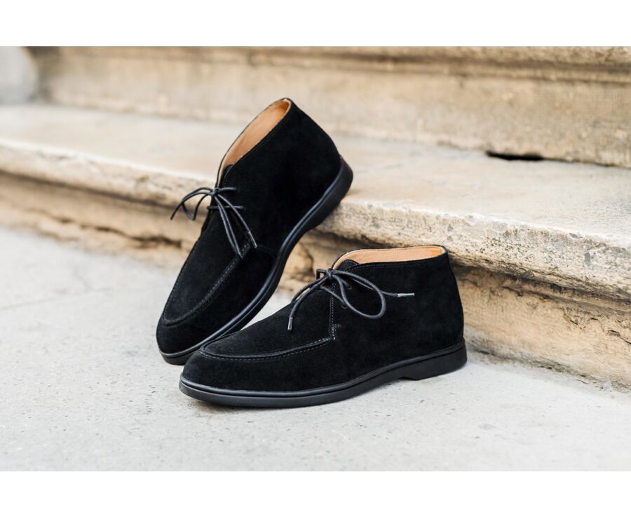 Black Suede men's casual chukka  - SERENOA