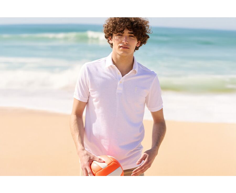 White men's polo shirt - ADGER