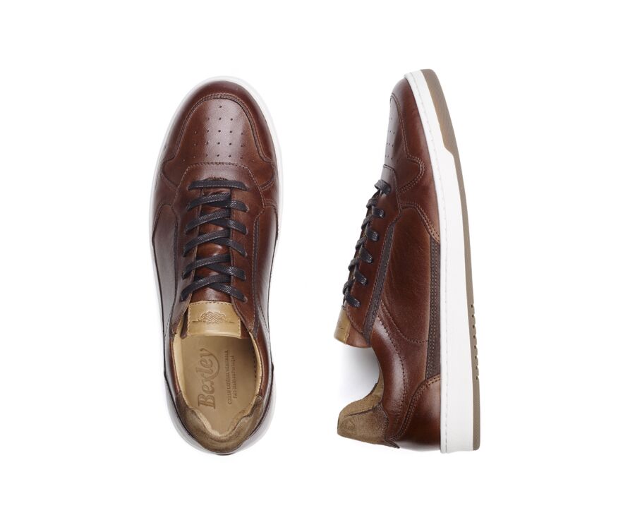 Patina Chocolate Men's Trainers - KOLORA