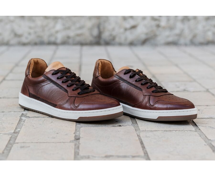 Patina Chocolate Men's Trainers - KOLORA