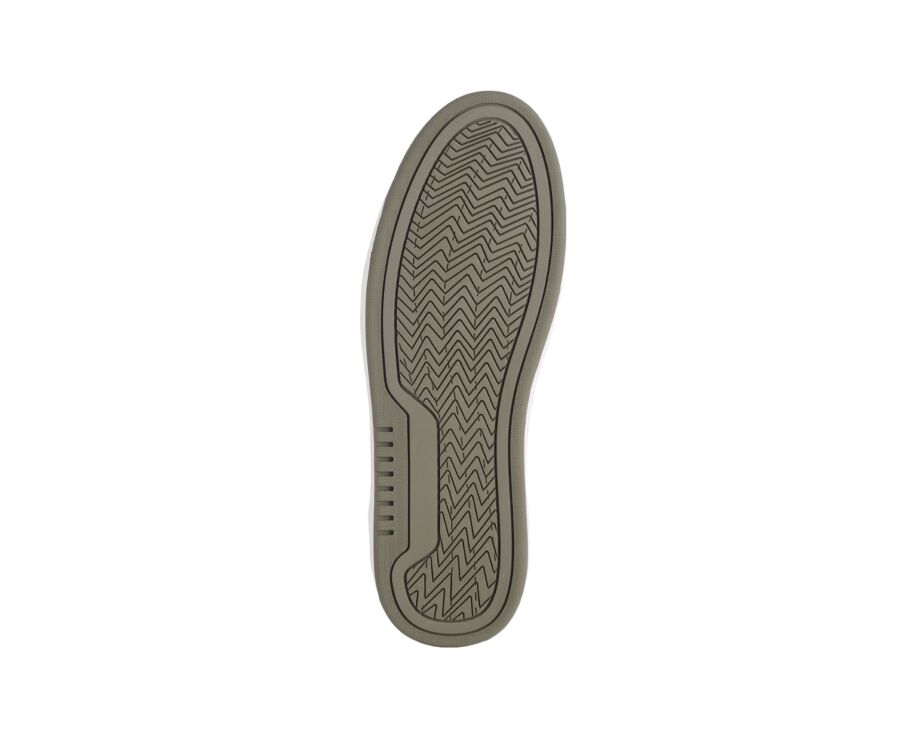 Khaki White Suede & Navy Men's Trainers - KOLORA