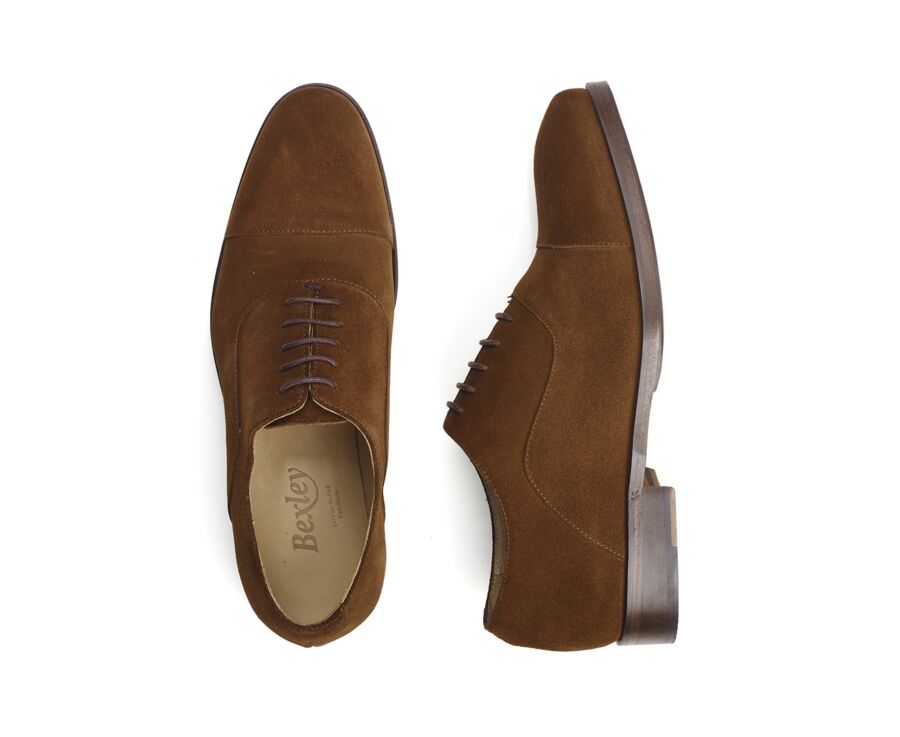 Havana Suede Men's Oxford shoes - Leather sole with pad - GRAKLEY