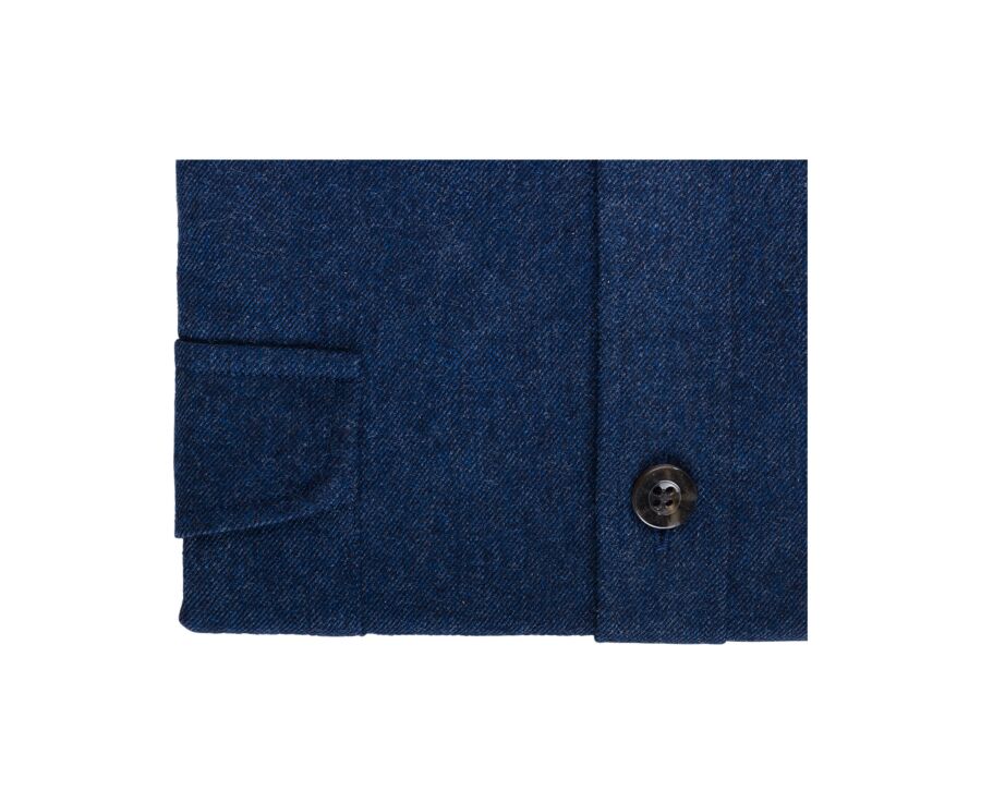 Navy Flannel over shirt - THÉODÉRIC