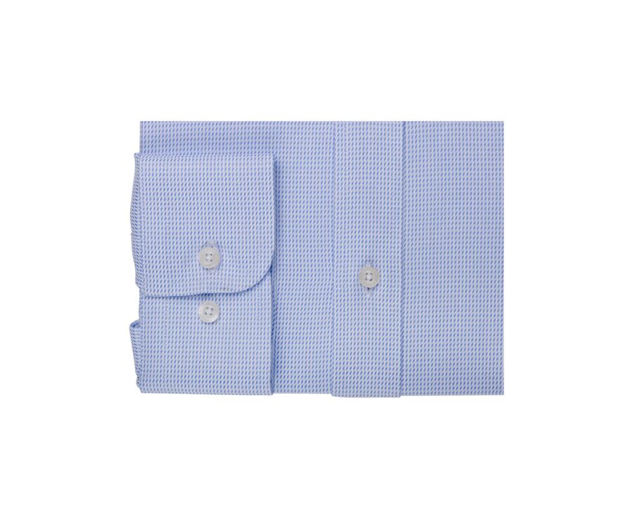Men’s light blue twill shirt with a textured finish  - SYLVÉNIAS