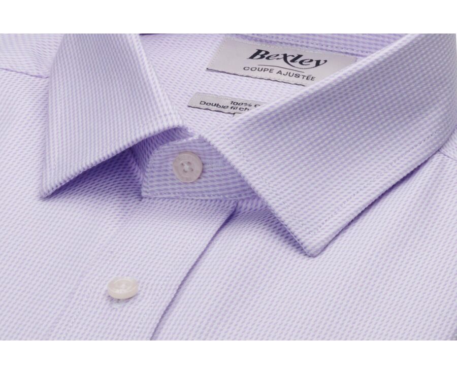 Men’s lilac twill shirt with a textured finish - SYLVÉNIAS