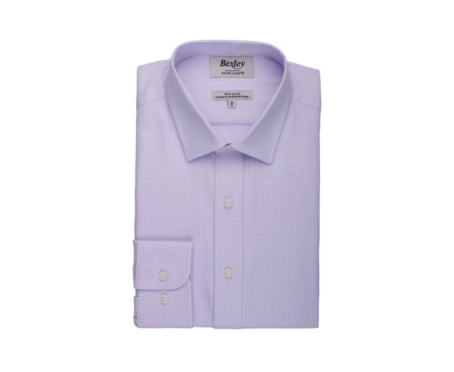 Men’s lilac twill shirt with a textured finish - SYLVÉNIAS