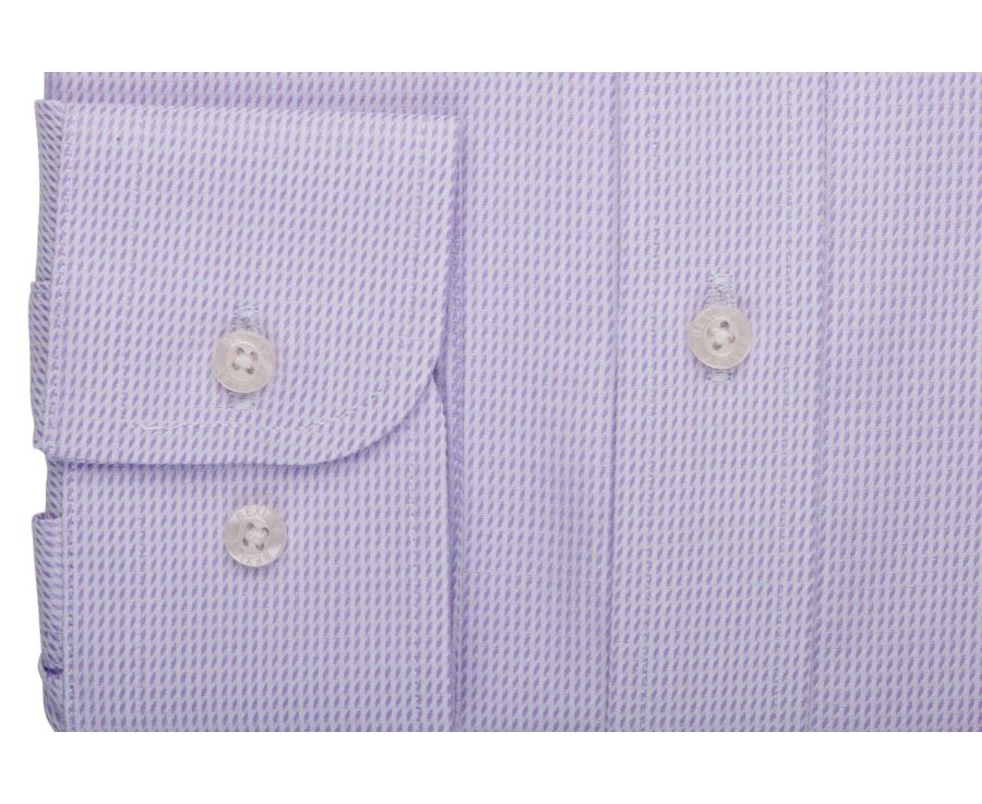 Men’s lilac twill shirt with a textured finish - SYLVÉNIAS