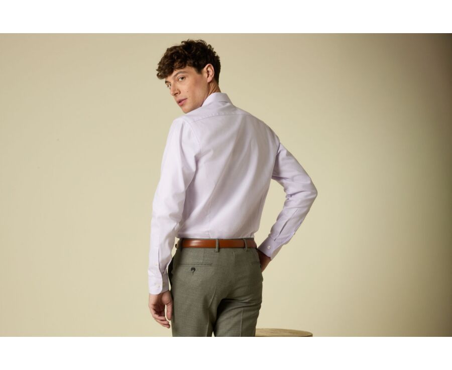 Men’s lilac twill shirt with a textured finish - SYLVÉNIAS