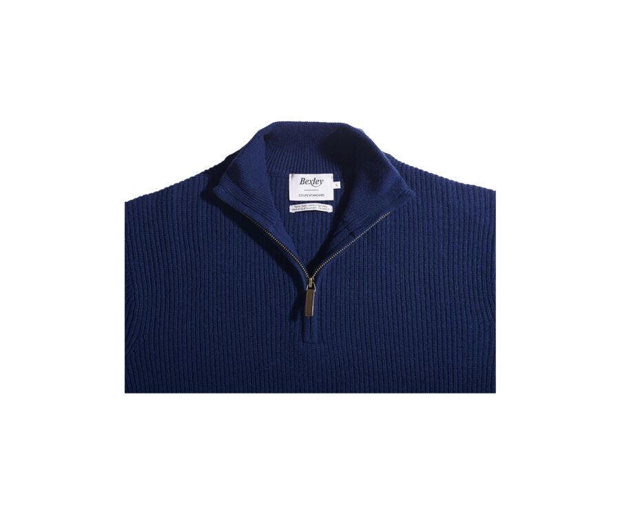 Navy Blue half-zip wool jumper - KENTHAN