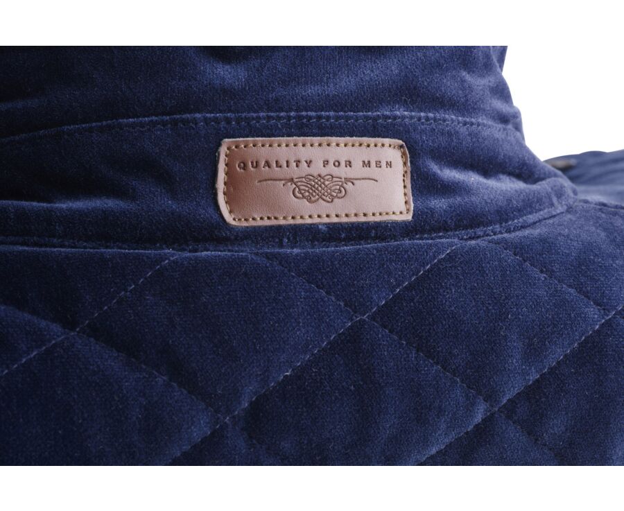 Men's Navy Velvet Quilted Jacket - FILIBERT