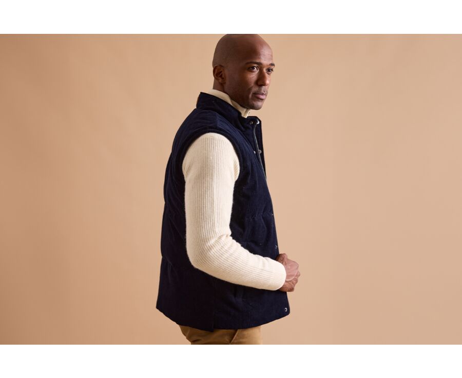 Navy Corduroy Down Gilet - HILMAR