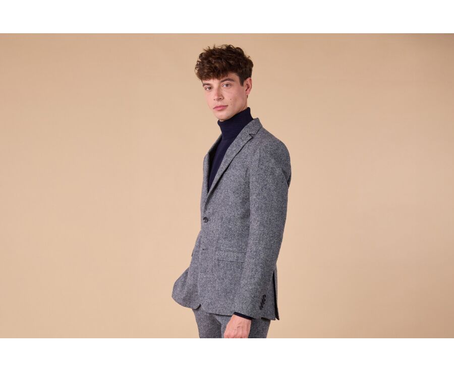 Men's Grey Blue Suit Blazer - LAURIAN