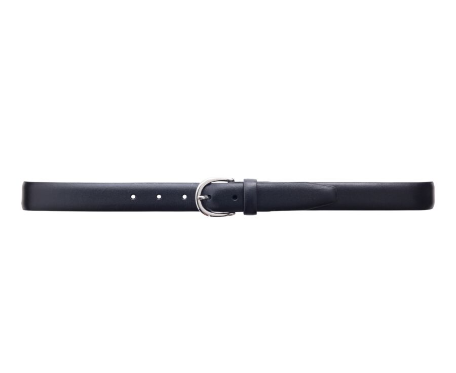 Black leather belt for men - SANDGATE SILVER