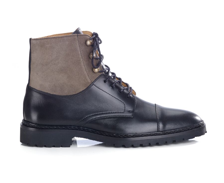 Black and Taupe Suede lace-up Boots Derby shoes - IRVING II GOMME