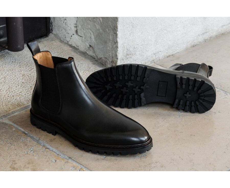Men's Chocolate Black Boots - WALTERSTON GOMME