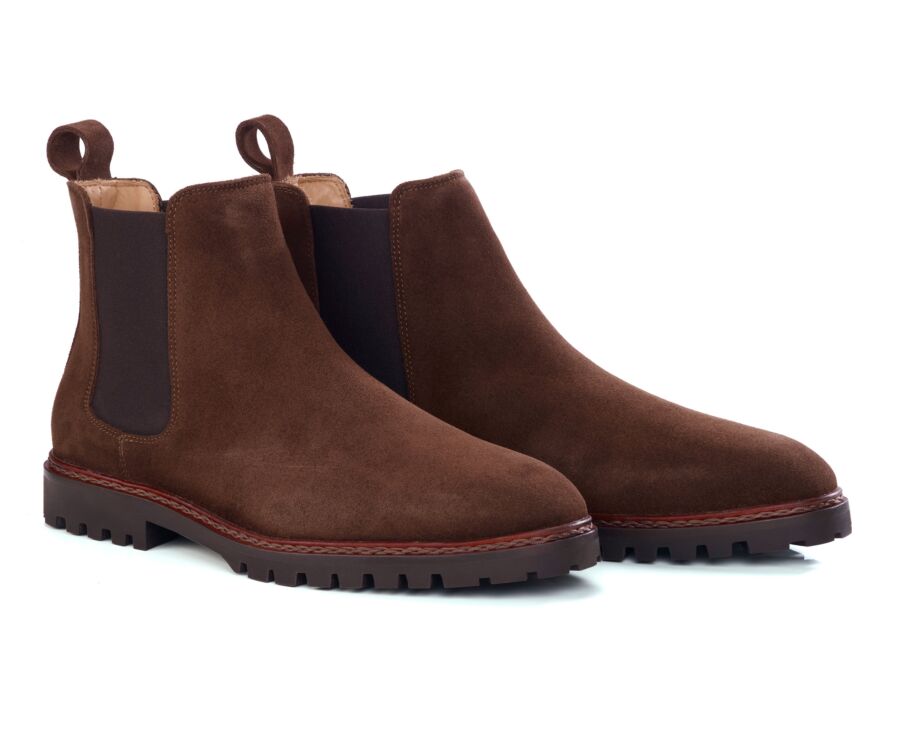 Men's chocolate suede Chelsea boot - WALTERSTON GOMME