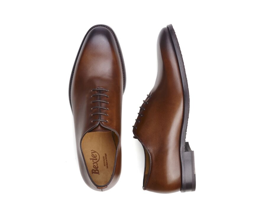 Men's patina Cognac oxford shoes - STANFORD GOMME