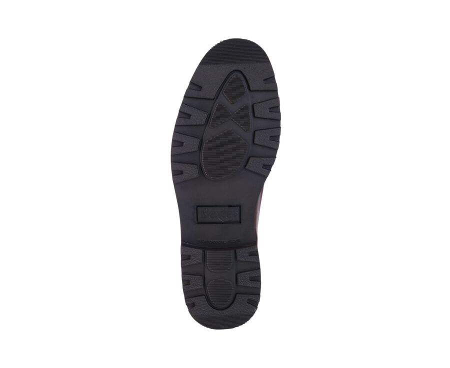 Men's chocolate leather derby rubber sole - COLNEY II GOMME