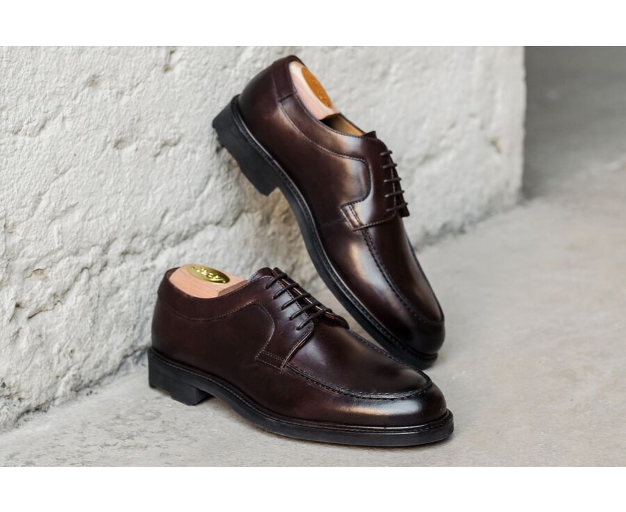 Chocolate Derby Shoes - Rubber outsole - HUDSON II GOMME COUNTRY