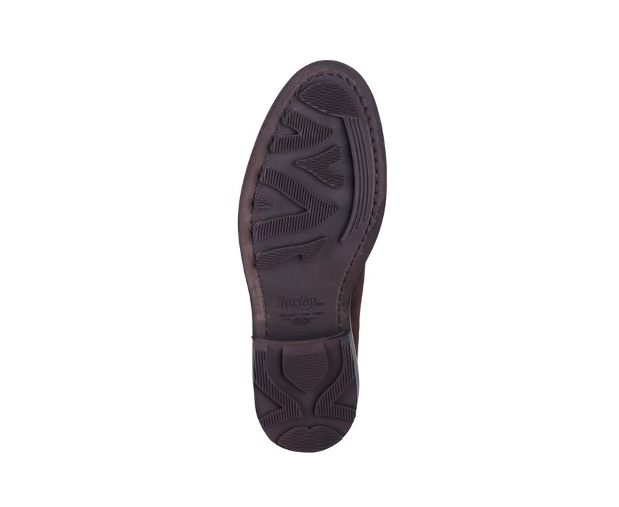 Bitter Chocolate Suede Derby Shoes - Rubber outsole - HUDSON II GOMME COUNTRY