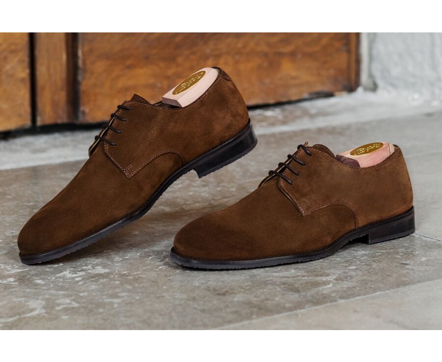 Havana Suede Derby Shoes - Rubber outsole - DOVER II GOMME