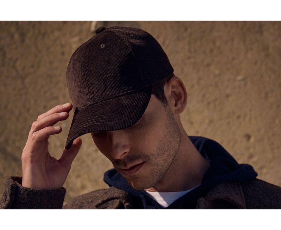 Men's Bitter Chocolate Suede baseball cap - BRADWELL II