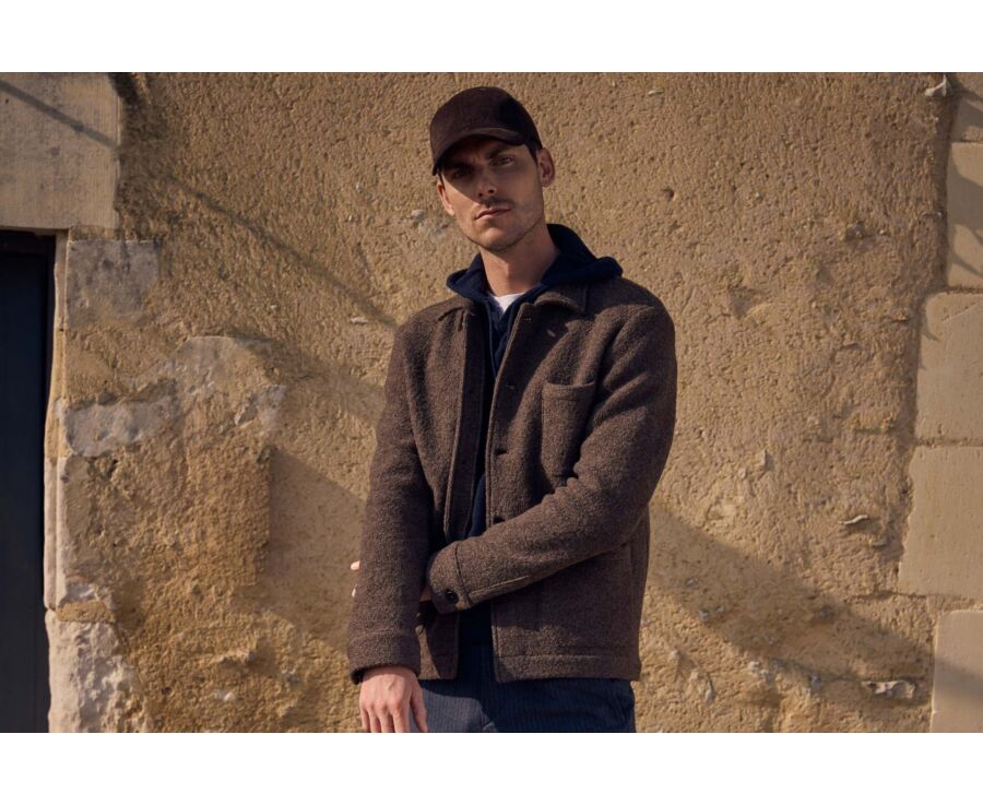 Men's Bitter Chocolate Suede baseball cap - BRADWELL II