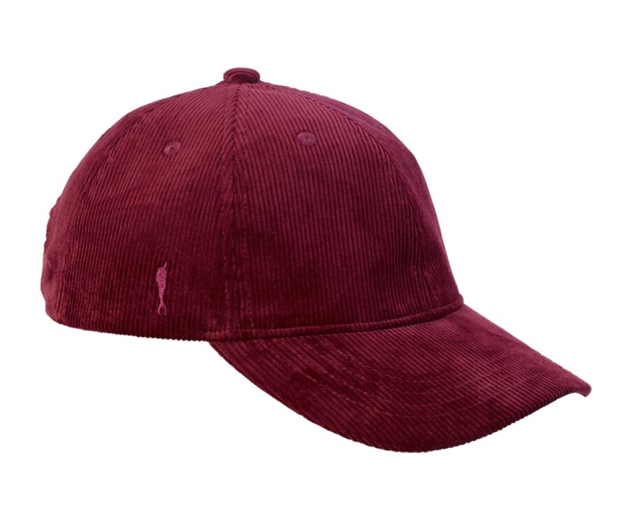 Men's flat cap in burgundy cotton velvet - BRADWELL II
