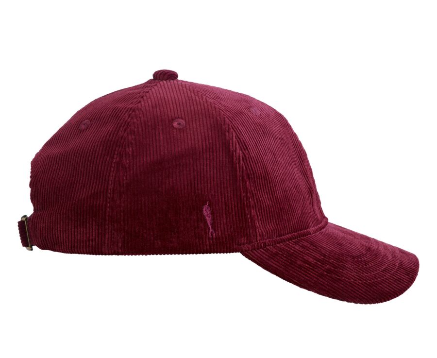 Men's flat cap in burgundy cotton velvet - BRADWELL II