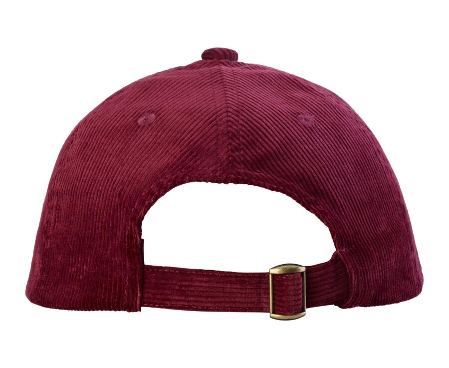 Men's flat cap in burgundy cotton velvet - BRADWELL II