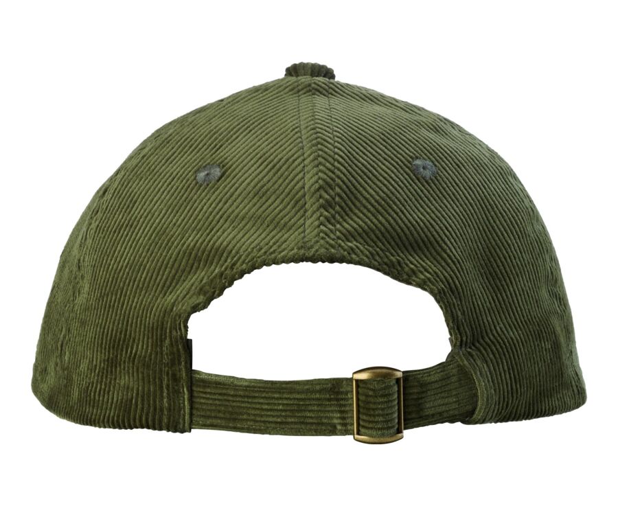 Men's flat cap in forest green cotton velvet - BRADWELL II