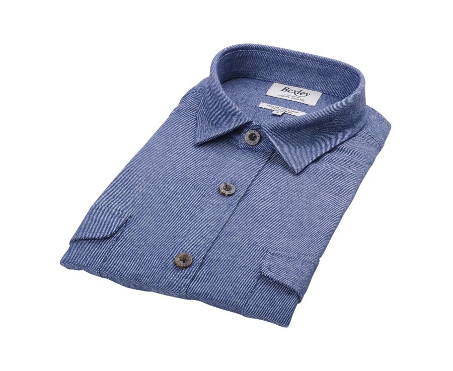 Men's overshirt in cotton/linen denim - CORANTIN