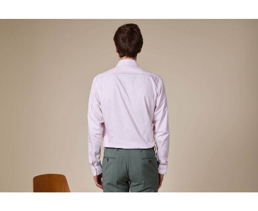 White & Red striped shirt - Italian collar - SANTINO
