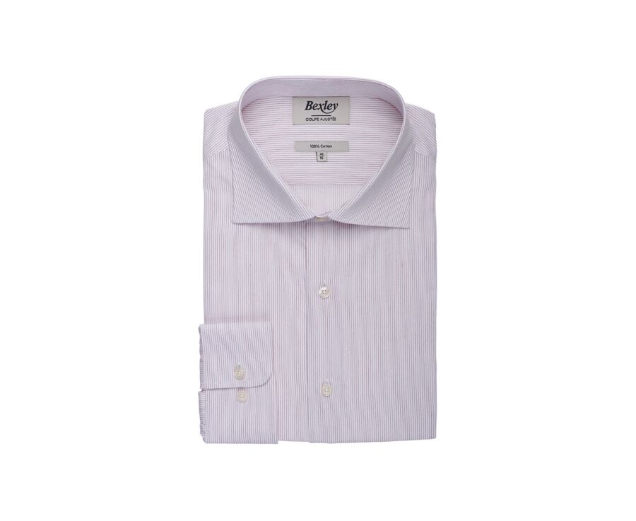 White & Red striped shirt - Italian collar - SANTINO