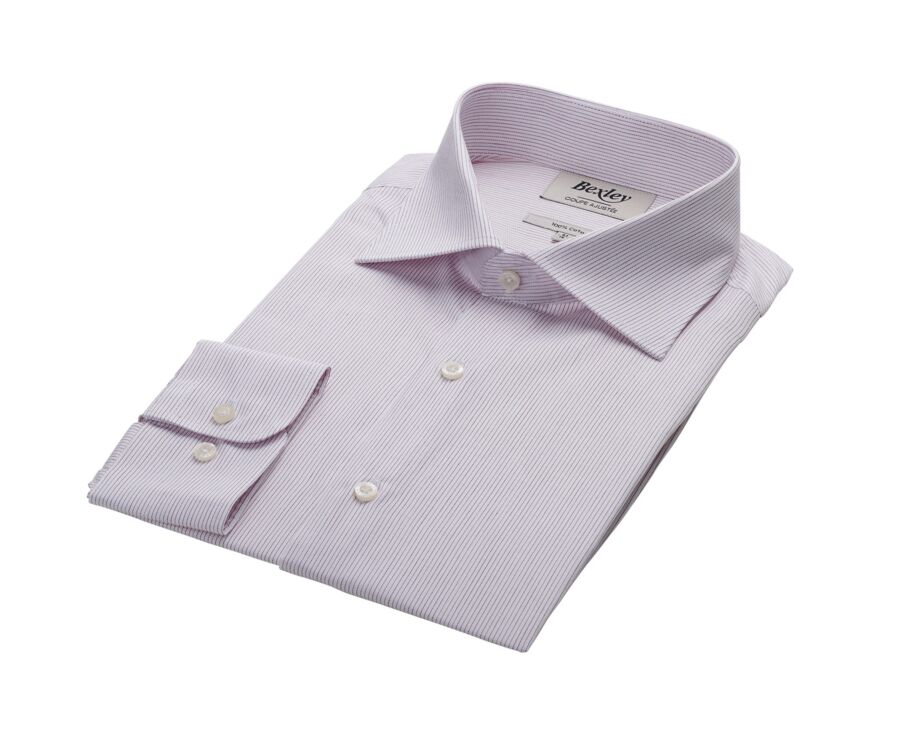 White & Red striped shirt - Italian collar - SANTINO