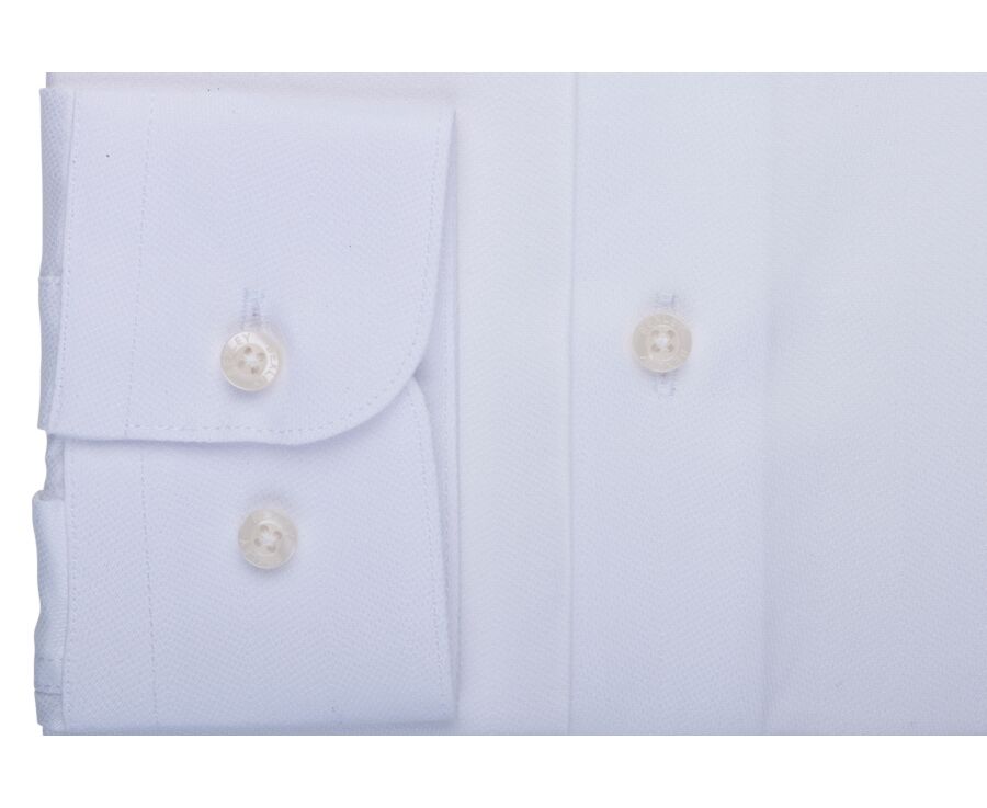 Men’s white plain cotton shirt - LUDIVIEN CLASSIC