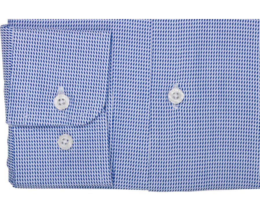 Men's ocean blue micro-pattern shirt - SAVINO