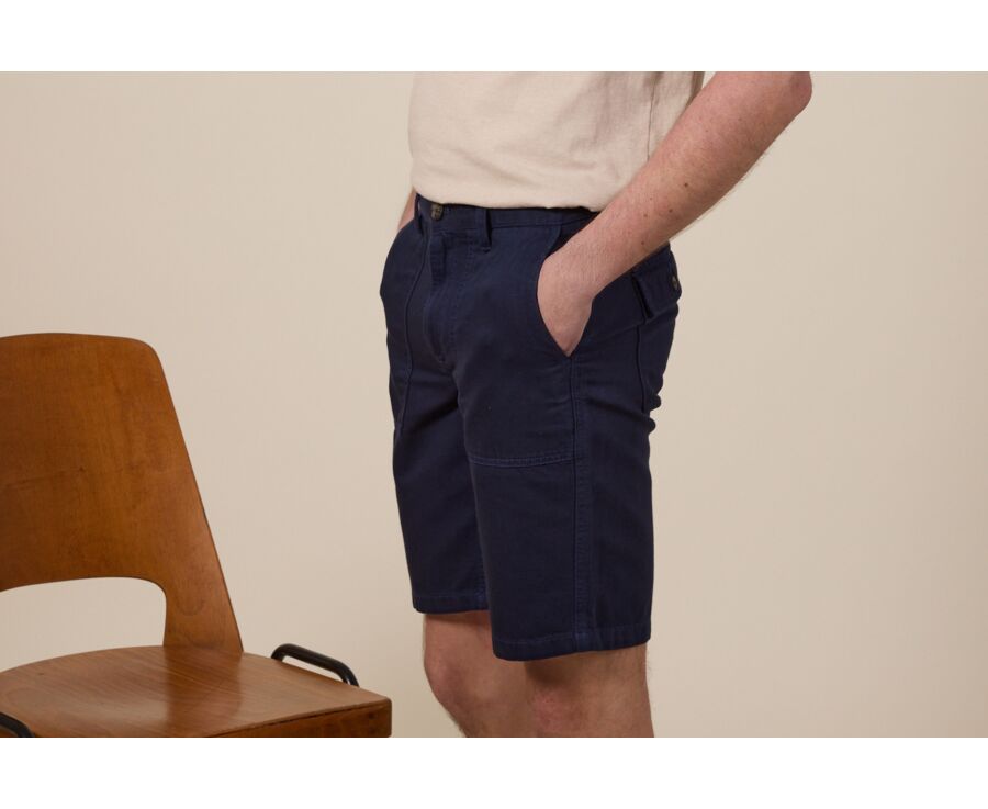 Navy Blue Bermuda Shorts - BELVIN