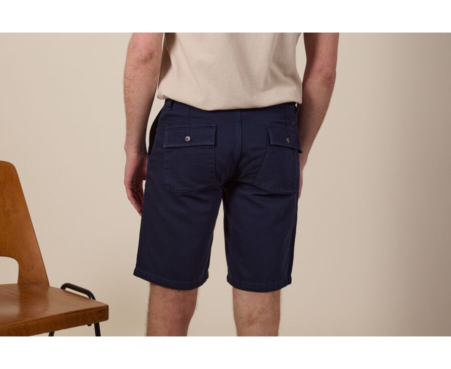 Navy Blue Bermuda Shorts - BELVIN
