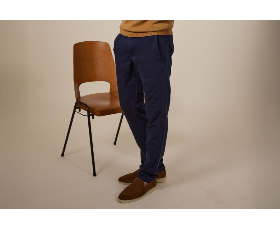 Men's chino trousers Navy Blue - KELVIN