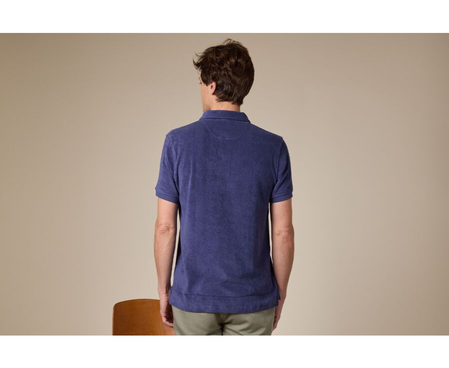 Men’s Polo Shirt Indigo - Washed Finish - ANDRIAN II