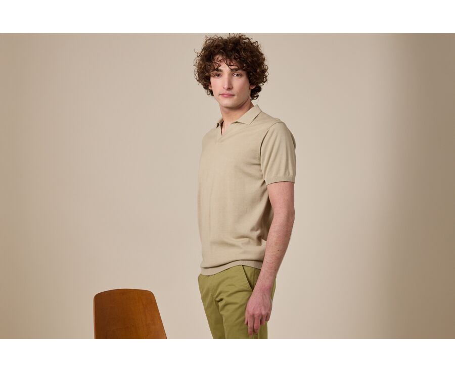 Men’s Dress Knit Polo Shirt Without Buttons String - BRAVEN